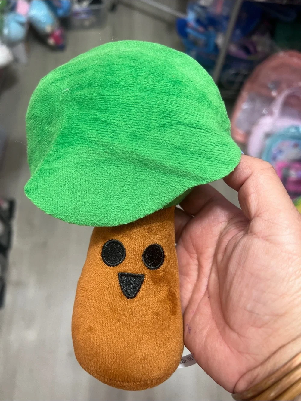 Plush Mushroom Hand Puppet - Green Cap Kids Accessory